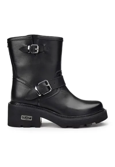 Ghete biker de piele Grace 3925 - Negru