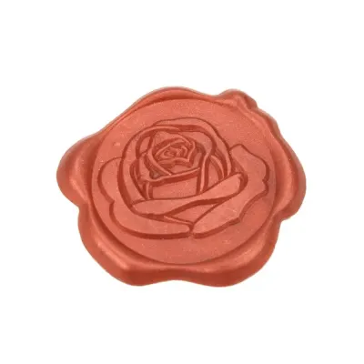 Sigiliu ceară 3cm cu adeziv - model trandafir roșu (set 50 buc) - Default Title