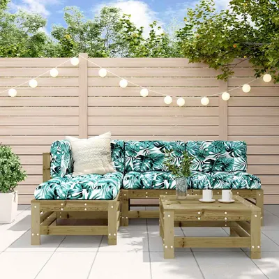 vidaXL Set mobilier relaxare pentru grădină 5 piese lemn de pin tratat