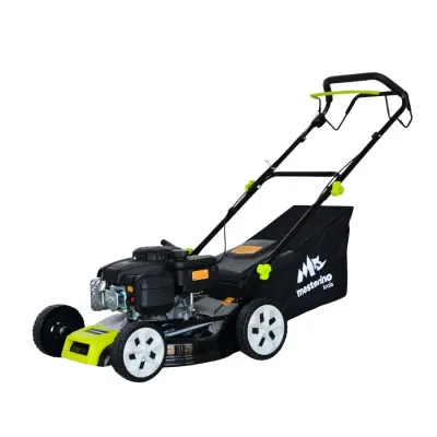 Masina tuns iarba/gazon autopropulsata MESTERINO BJXSM46-139, motor LONCIN 4 timpi, 3.3 cai, sasiu metal, latime taiere 46 cm, 8 nivele de taiere, sac colector 55 litri