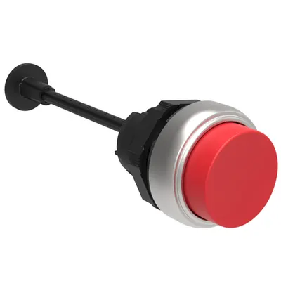 Mechanical Reset Button, Complete Unit, Diametru Ø22mm Platinum Series, Extended. Adjustable Length 0…150mm/5.9in, Red