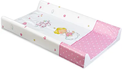 Saltea de înfășat cu bază dură Lorelli - Little Angel, alba/roz, 50 х 80 cm