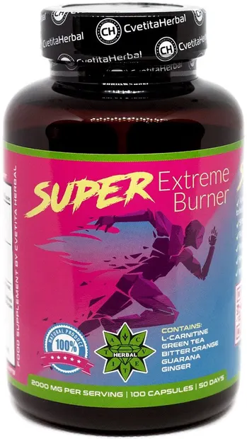 Super Extreme Burner, 1000 mg, 100 capsule, Cvetita Herbal