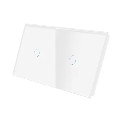 Panou Intrerupator Simplu + Simplu cu Touch Din Sticla LUXION