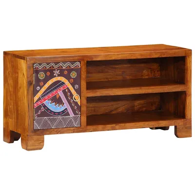 Gossi dulap tv multicolor 90x30x45 din lemn masiv de salcam