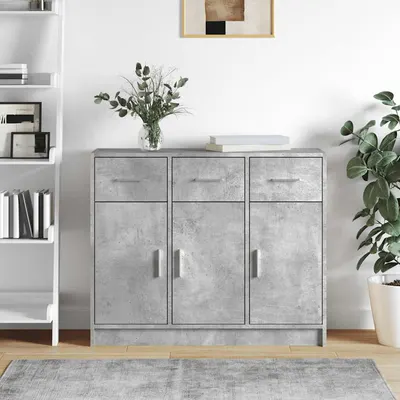 vidaXL Servantă, gri beton, 91x28x75 cm, lemn prelucrat