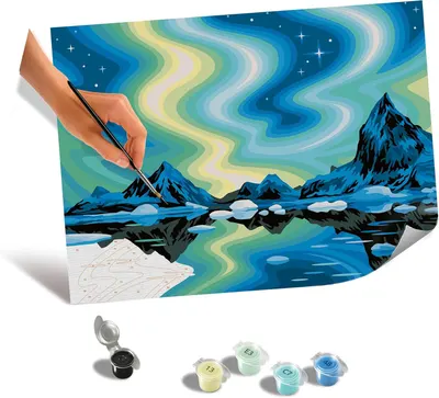 Set de pictură cu numere Ravensburger CreArt - Aurora nordică