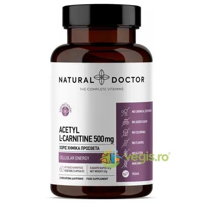 Acetyl L-Carnitine pentru Cresterea Energiei si a Rezistentei Fizice 60cps