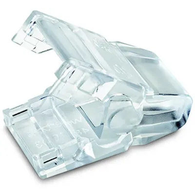 Flat cable end cover; 3-pole; Plastic; transparent
