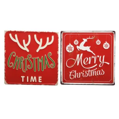 Decoratiune Craciun - Iron Sign 30x30cm, red (doua modele)