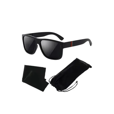 Ochelari de soare polarizati, UV400, universali, efect oglinda, 15x14,5x5 cm, negru