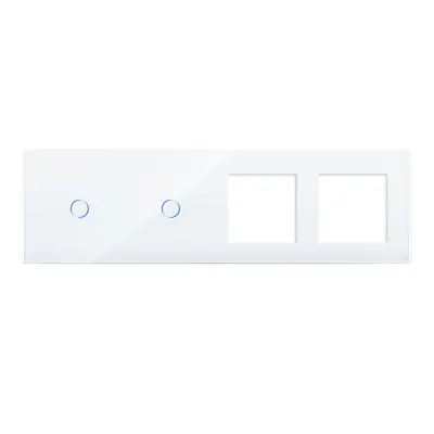 Panou 2 Intrerupatoare Simple cu Touch si 2 Prize Din Sticla LUXION