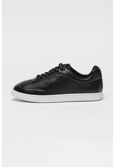 Pantofi sport din piele cu detaliu logo - Negru stins