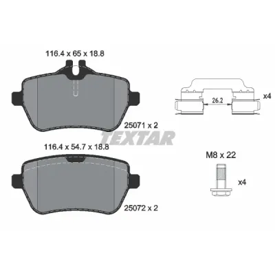 Set placute frana, frana disc TEXTAR 2507101