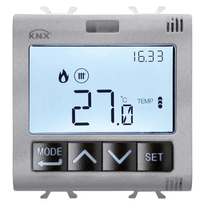 Cronotermostat 1No 5A 250Vac KNX Titaniu 2 module
