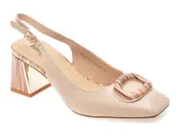 Pantofi eleganti IMAGE bej, 5K153, din piele naturala