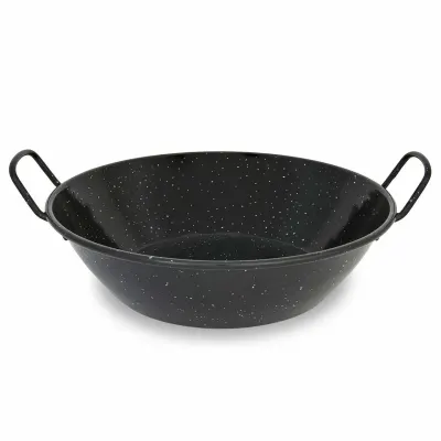 Tigaie adanca din Otel Emailat pentru Gatit, 40 cm, 8.9L – Ideală pentru Preparatele Tradiționale și Paella
