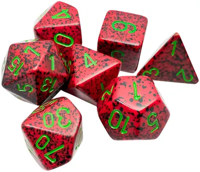 Set de zaruri Chessex Speckled Strawberry Polyhedral (7 buc.)