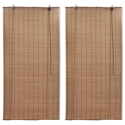 vidaXL Jaluzele din bambus tip rulou, 2 buc., maro, 150 x 220 cm
