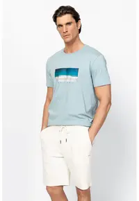 Tricou din bumbac cu imprimeu Mobya - Albastru