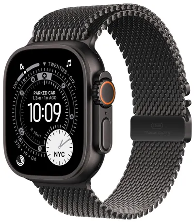 Ceas inteligent Apple - Watch Ultra 3 Cellular, 49mm, S, Black Titanium/Black Titanium Milanese