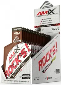 Rock's Energy Gel with Caffeine Box, coca cola, 20 shoturi x 32 g, Amix