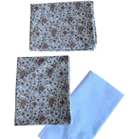 Lenjerie cu 3 piese din bumbac organic pentru patut 120x60 cm Twindeco Floricele bej