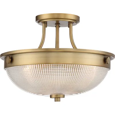 Plafoniera Mantle 2 Light Semi-Flush – Weathered Brass