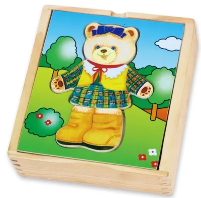 Puzzle din lemn pentru îmbrăcat Viga - Urs