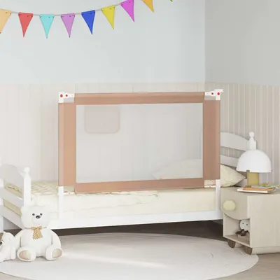vidaXL Balustradă de protecție pat copii, gri taupe, 120x25 cm, textil