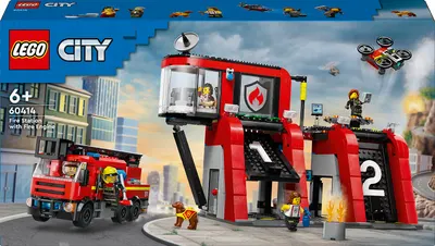 Constructor LEGO City - Stație de pompieri cu mașină de pompieri (60414)