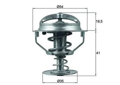 Termostat lichid racire (82 C) potrivit FORD FIESTA IV, FIESTA V, FUSION, KA, STREET KA 1.3 1.6 09.96-11.08