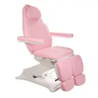Scaun cosmetic electric, telecomanda, reglare electrica si hidraulica, inaltime reglabila 58-81 cm, lungime totala 184 cm, roz