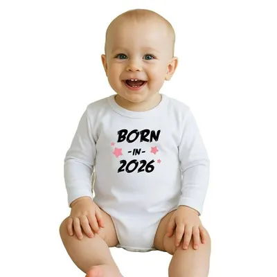Body cu maneca lunga, New Baby, Marime 56, Din bumbac 100%, Born in 2026, Pink