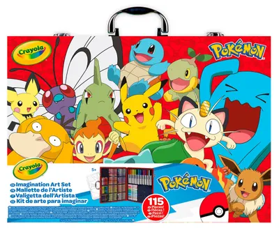 Geantă pentru artiști Crayola - Pokemon, 115 piese