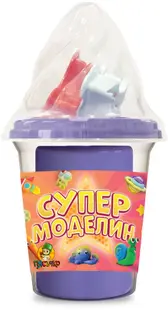 Plastilină Piasăchko - Cu forme pentru modelare, 100 g, mov