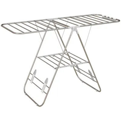 HOMCOM Suport de uscat rufe pliabil pe picioare cu 2 niveluri ajustabile dim. 148L x 60,5l x 98H cm | Aosom Romania