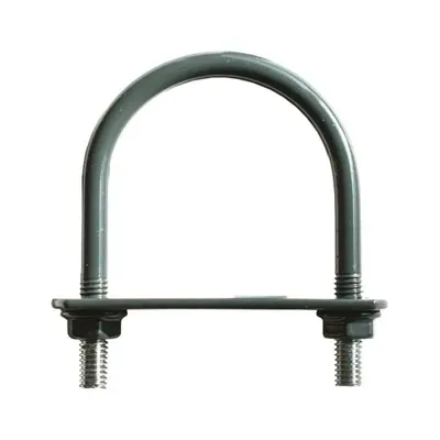 Brida Gard, 48.3 mm, pentru Fixare Panouri Gard, Stalp Rotund, Gri Antracit