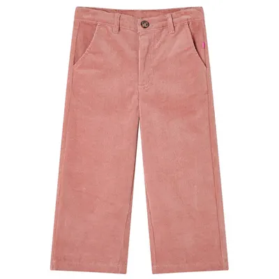 Pantaloni pentru copii din velur, roz antichizat, 128