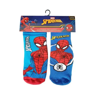 Set 2 perechi șosete ABS, talpă antiderapantă, multicolor, Happy, Spiderman