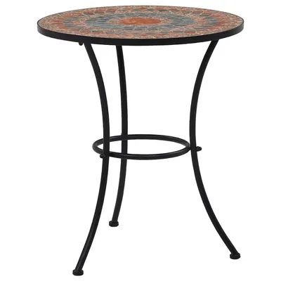 vidaXL Masă de bistro mozaic, portocaliu/gri, 60 cm, ceramică