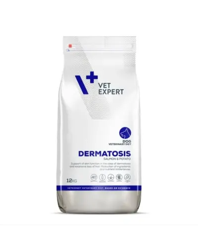 Hrana dietetica pentru caini Vetexpert 4T Dermatosis cu somon cartof 12 kg