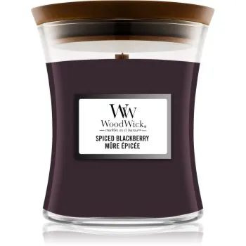 Woodwick Spiced Blackberry lumânare parfumată cu fitil din lemn