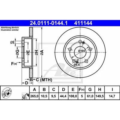 Disc frana ATE 24.0111-0144.1