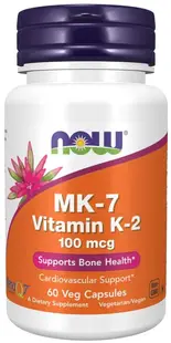 MK-7 Vitamin K-2, 100 mcg, 60 capsule, Now