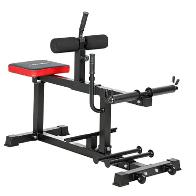 SPORTNOW Bancă pentru antrenament picioare, aparat ridicare gambe, cu roți, echipament sport pentru exerciții acasă, oțel, negru | Aosom Romania