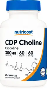 CDP Choline, 300 mg, 60 capsule, Nutricost