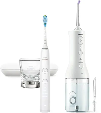 Set Philips Sonicare - Power Flosser 3000 SE, HX3886/41, 3 vârfuri, alb