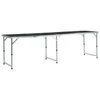 vidaXL Masă de camping pliabilă, gri, 240 x 60 cm, aluminiu