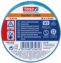 Bandă izolatoare Tesa - Albastru, 19 mm х 20 m